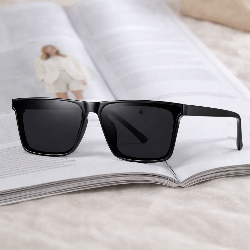 Unisex Polarized Square Sunglasses - Classic UV400 Protection High-Definition Eyewear