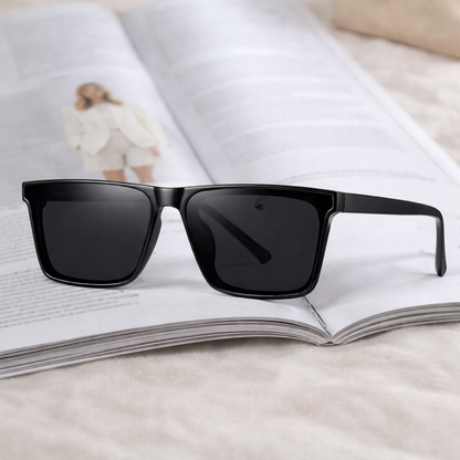 Unisex Polarized Square Sunglasses - Classic UV400 Protection High-Definition Eyewear