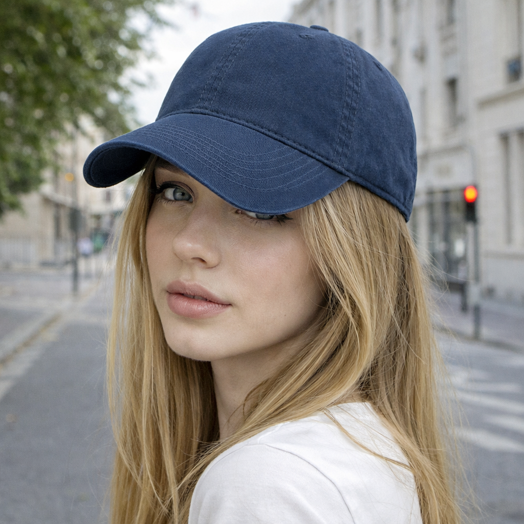 Retro Washed Cotton Baseball Cap - Minimalist Soft Top Dad Hat for Everyday Urban Leisure