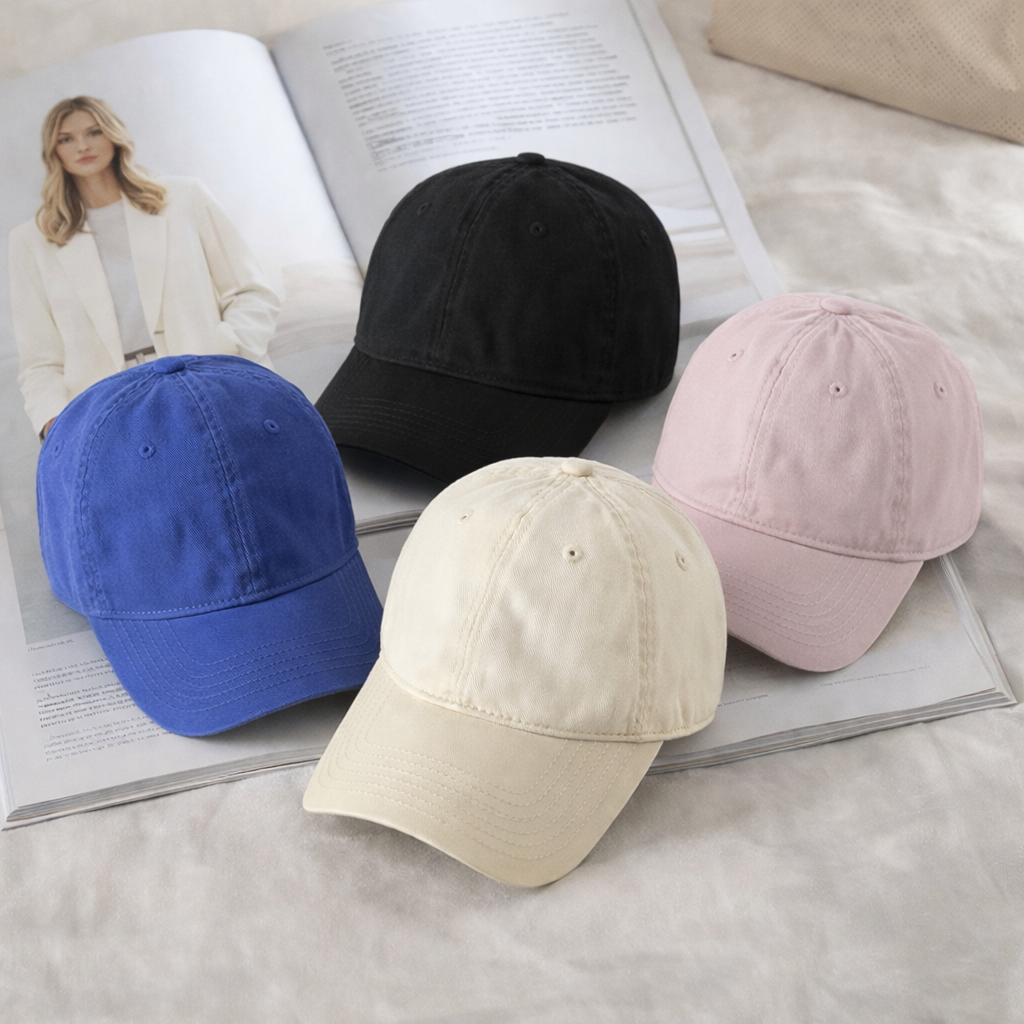 Retro Washed Cotton Baseball Cap - Minimalist Soft Top Dad Hat for Everyday Urban Leisure