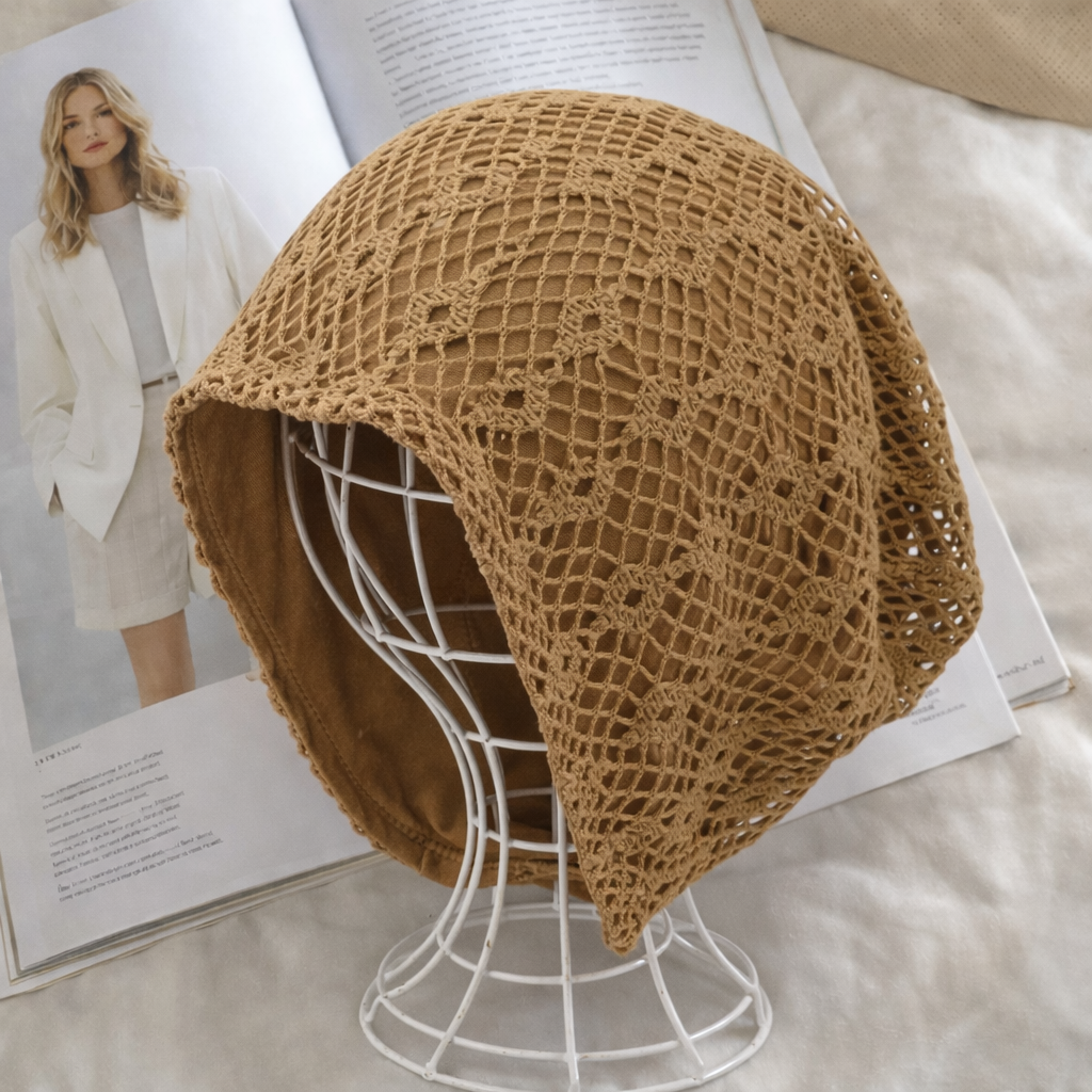 Vintage Mesh Slouchy Beanie - Elegant Breathable Knit Summer Hat
