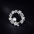 Vintage Wheat Ear Pearl Brooch - Elegant Floral Bow Lapel Pin & Scarf Buckle