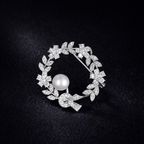 Vintage Wheat Ear Pearl Brooch - Elegant Floral Bow Lapel Pin & Scarf Buckle