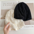 Vintage Mesh Slouchy Beanie - Elegant Breathable Knit Summer Hat