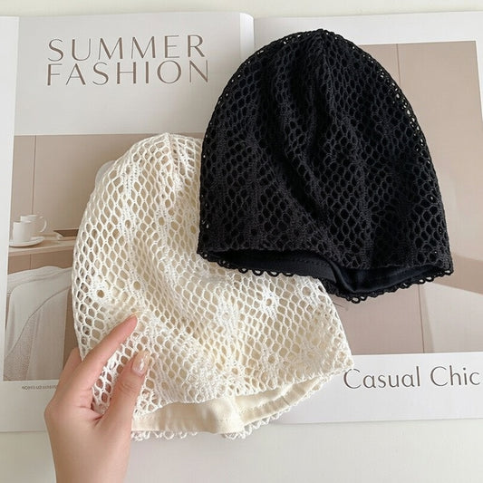 ♥ Vintage Mesh Slouchy Beanie - Elegant Breathable Knit Summer Hat