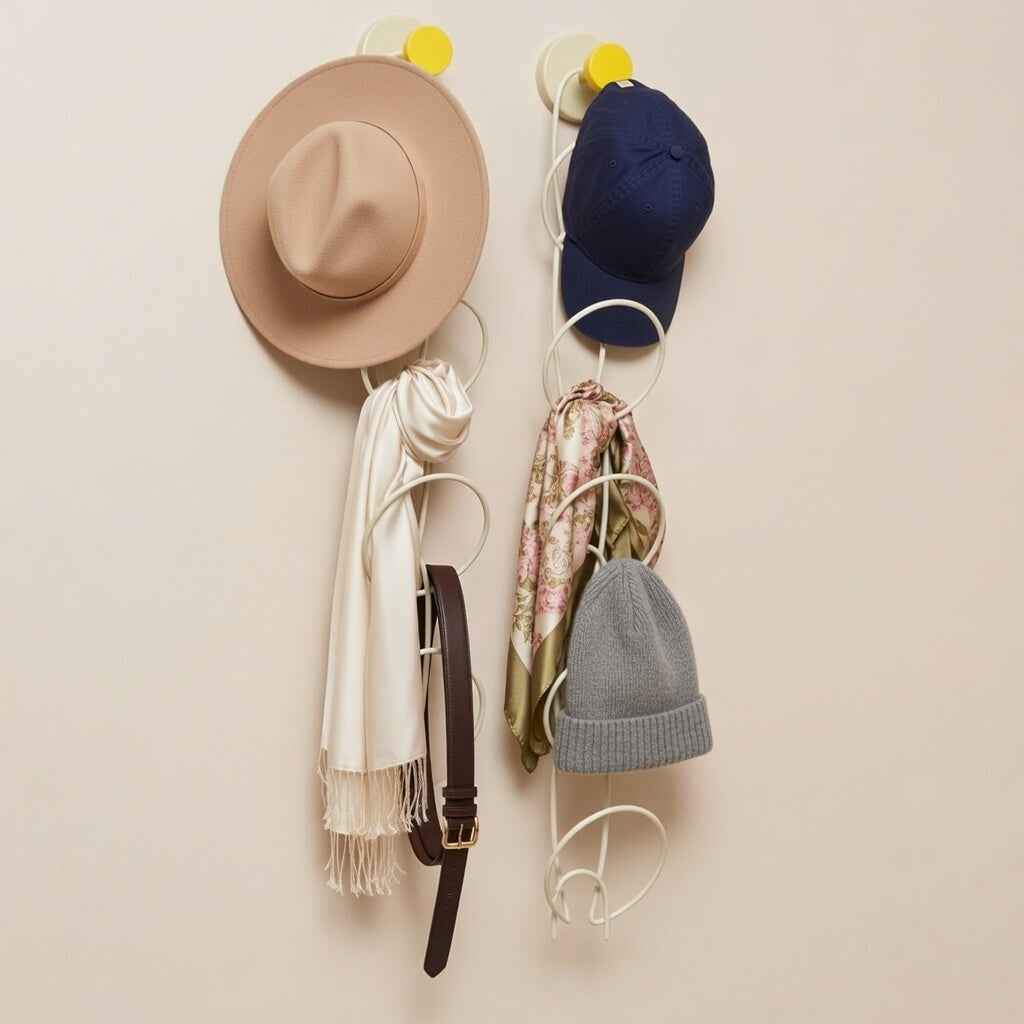 Damage-Free Modular Hat Organizer - Shape-Preserving Vertical Door & Wall Rack
