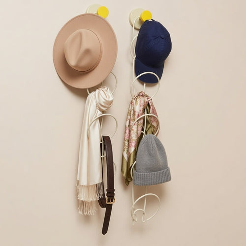 Damage-Free Modular Hat Organizer - Shape-Preserving Vertical Door & Wall Rack