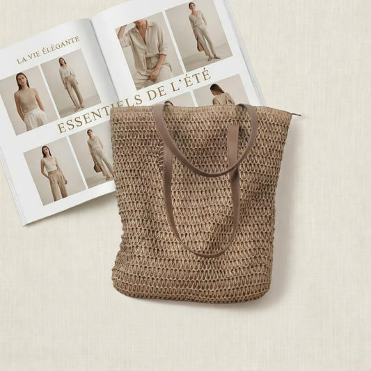 Oversized Woven Straw Beach Tote - Chic Resort Shoulder Bag for Travel & Everyday