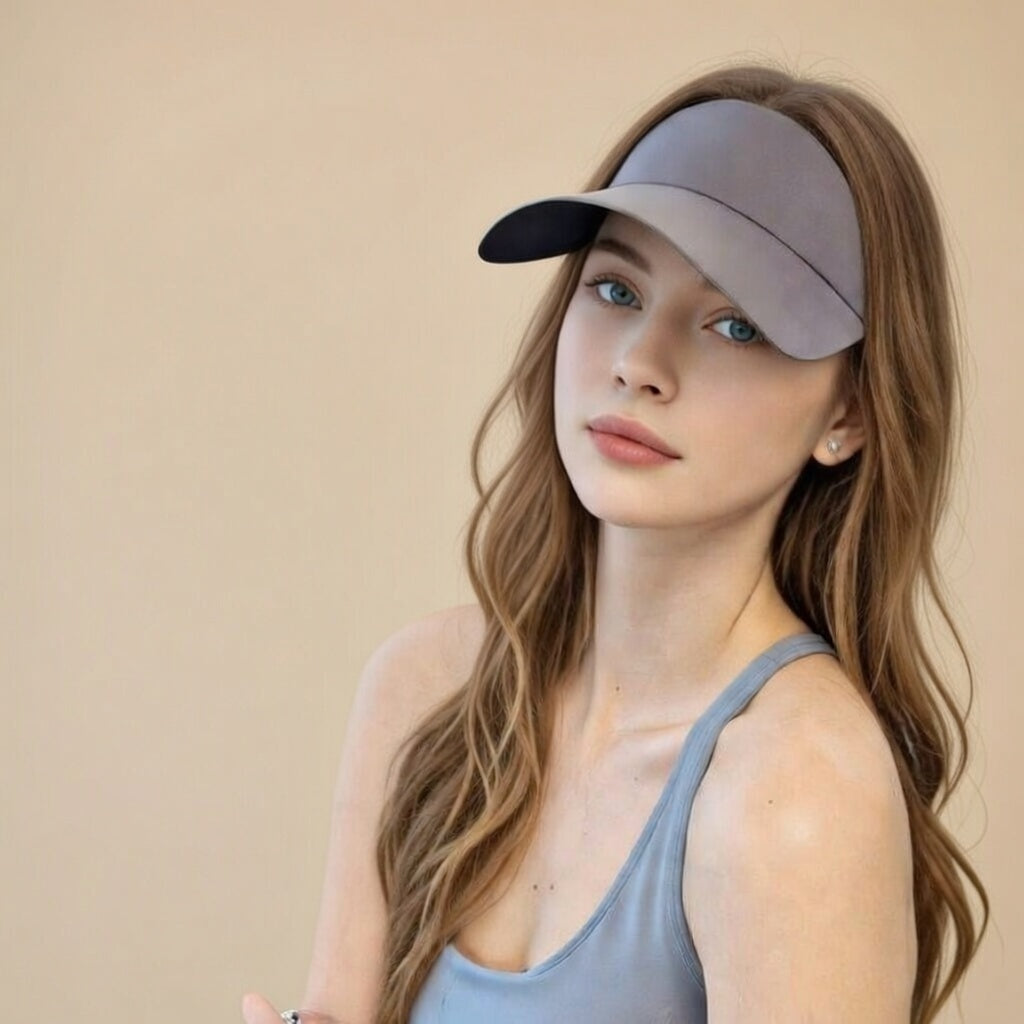 Wide Brim Rollable Sun Visor - UPF50+ Open-Top Beach & Sport Hat